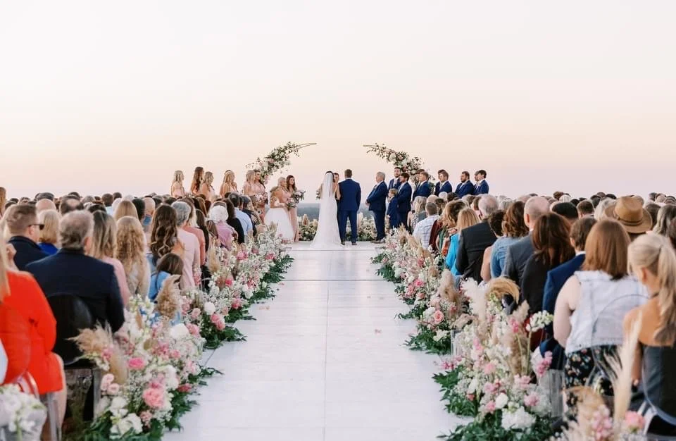 An outdoor wedding ceremony designed by OAK